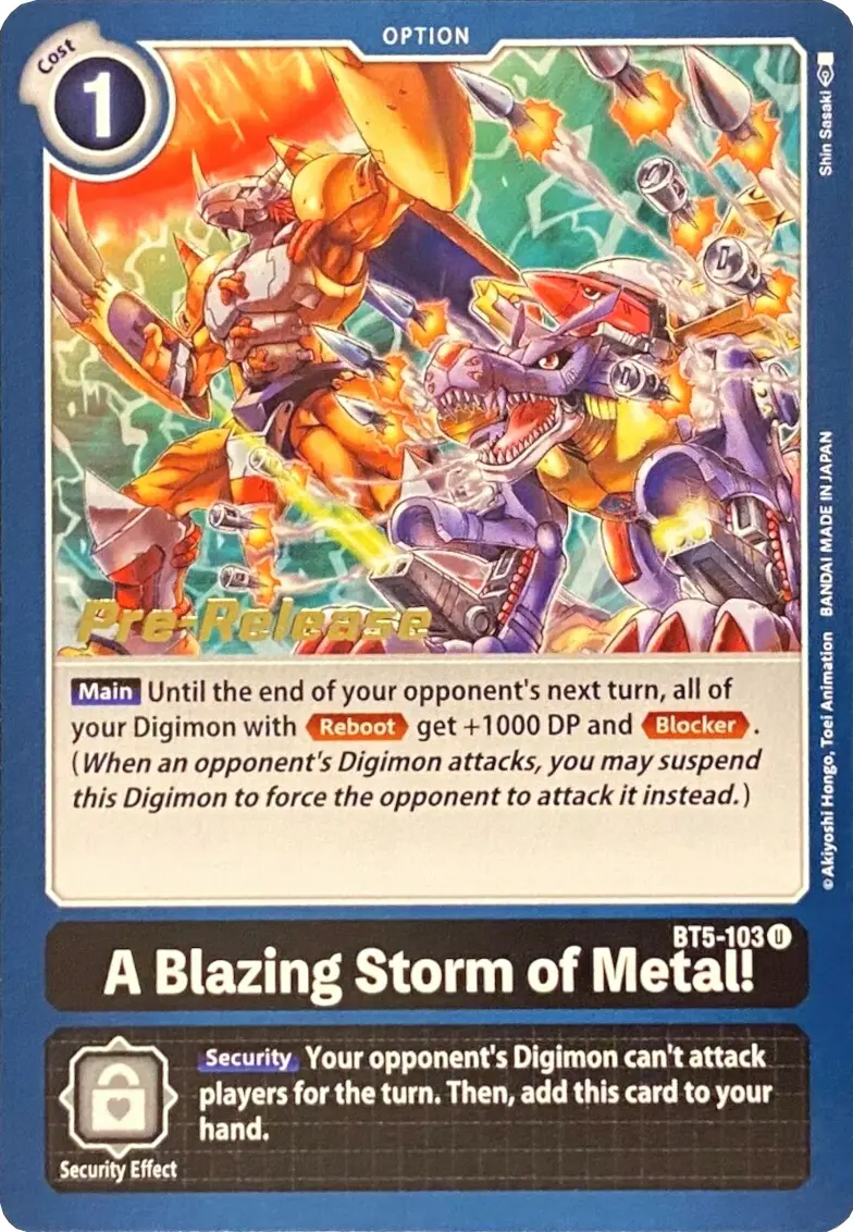 A Blazing Storm Of Metal! [Bt5-103] [Battle Of Omni Pre-Release Promos] 1