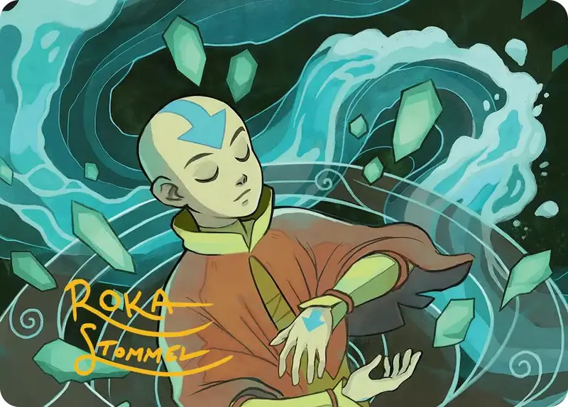 Aang, At The Crossroads Art Card (Gold-Stamped Signature) [Avatar: The Last Airbender Art Series] 1
