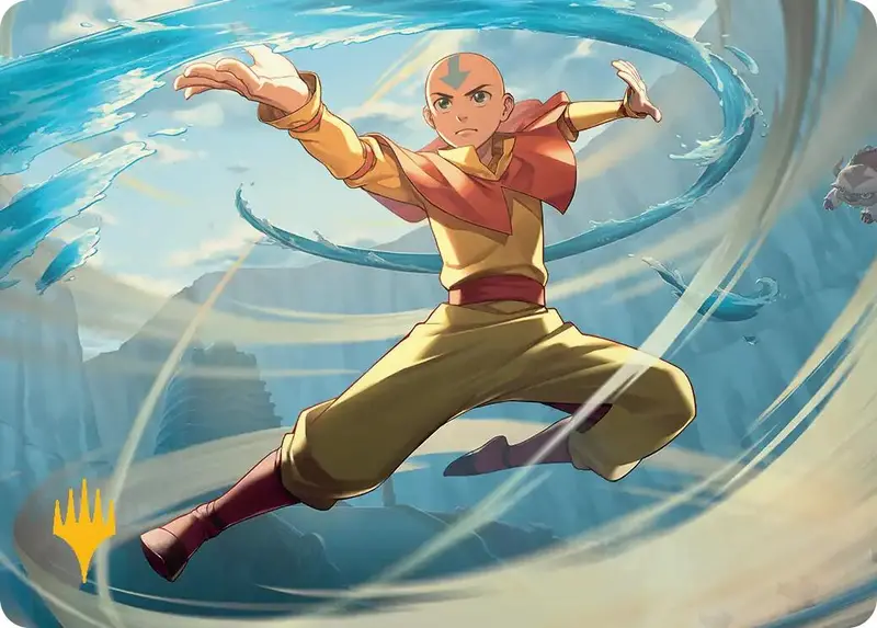 Aang, Swift Savior Art Card (Gold-Stamped Planeswalker Symbol) [Avatar: The Last Airbender Art Series] 1