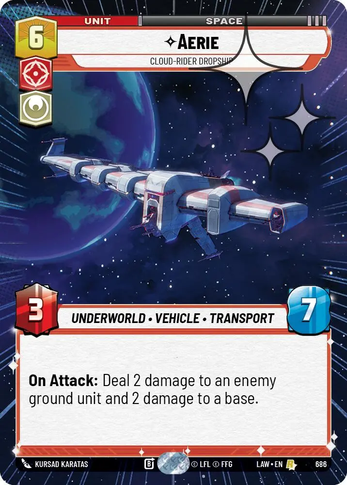 Aerie - Cloud-Rider Dropship (686) (Hyperspace Foil) (686) [A Lawless Time] 1