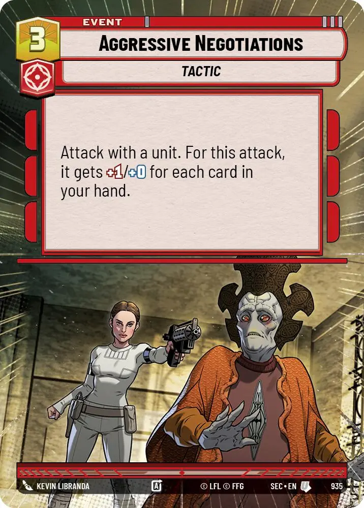 Aggressive Negotiations (935) (Hyperspace Foil) (935) [Secrets Of Power] 1