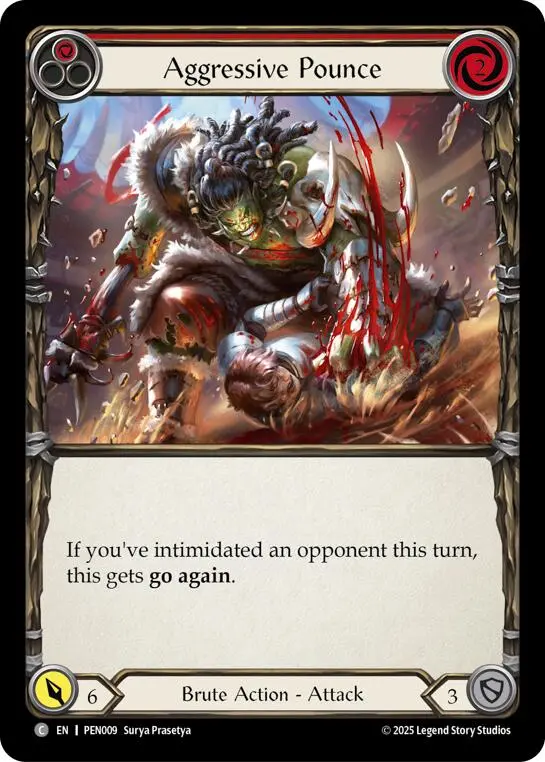 Aggressive Pounce (Red) (Rainbow Foil) [Pen009] (Compendium Of Rathe)  Rainbow Foil 1
