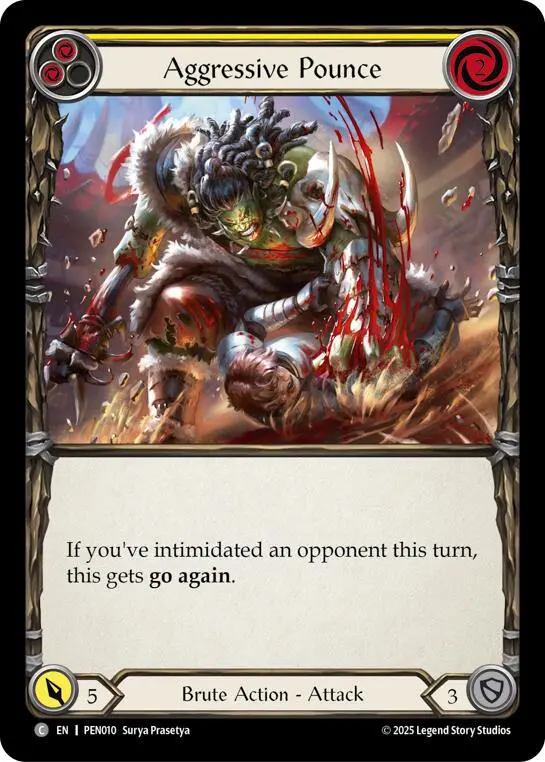 Aggressive Pounce (Yellow) (Regular) [Pen010] (Compendium Of Rathe) 1