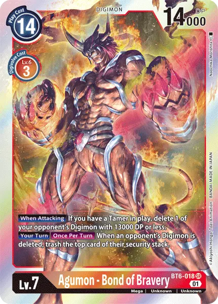 Agumon - Bond Of Bravery [Bt6-018] [Double Diamond] 1