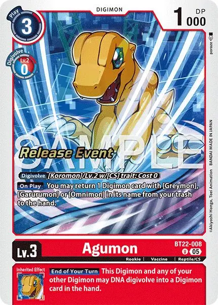 Agumon [Bt22-008] [Cyber Eden Release Event Cards] 1