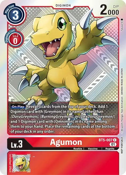 Agumon [Bt5-007] (New Awakening Pre-Release Tournament Winner Card) [New Awakening Pre-Release Promos] 1