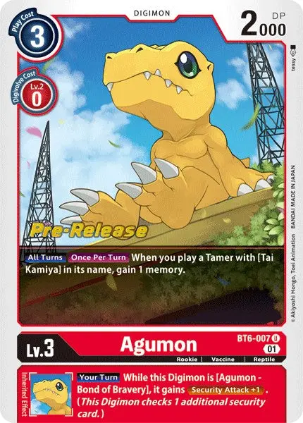 Agumon [Bt6-007] [Double Diamond Pre-Release Cards] 1