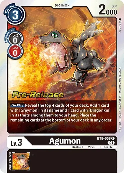 Agumon [Bt8-058] [New Awakening Pre-Release Cards] 1