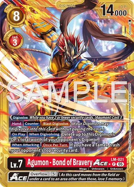 Agumon [Lm-021] - Bond Of Bravery Ace (Gold Border) [Advanced Booster Digimon Generation] 1