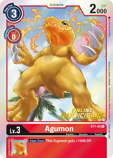 Agumon [St1-03] (Online Participant) [Starter Deck: Gaia Red Promos] 1