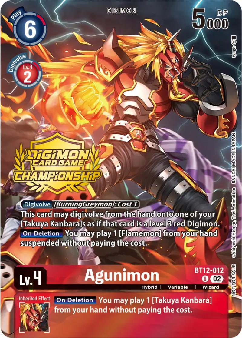 Agunimon [Bt12-012] (Championship 2023 Tamers Pack) [Across Time Promos] 1