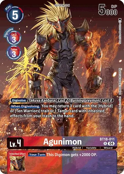 Agunimon [Bt18-011] (Rare Pull) [World Convergence] 1
