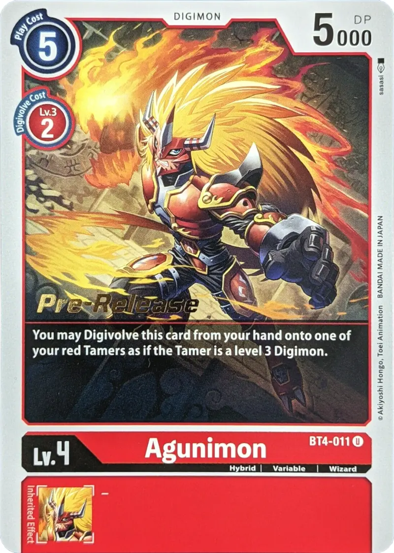 Agunimon [Bt4-011] [Great Legend Pre-Release Promos] 1