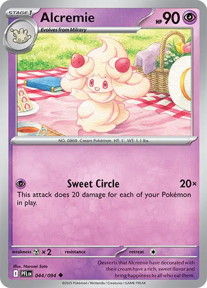 Alcremie (044/094) (Reverse Holo) [Mega Evolution: Phantasmal Flames] 1