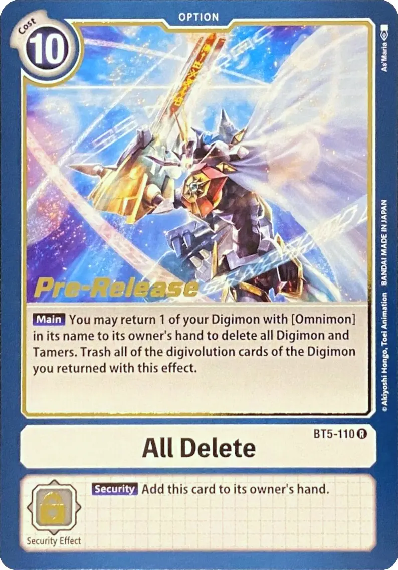 All Delete [Bt5-110] [Battle Of Omni Pre-Release Promos] 1