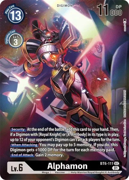 Alphamon [Bt6-111] (Alternate Art) [Double Diamond] 1