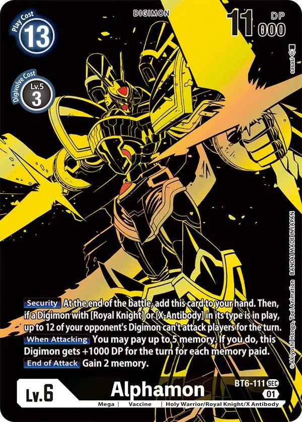 Alphamon [Bt6-111] (Alternate Art) (Gold) [Double Diamond Promos] 1