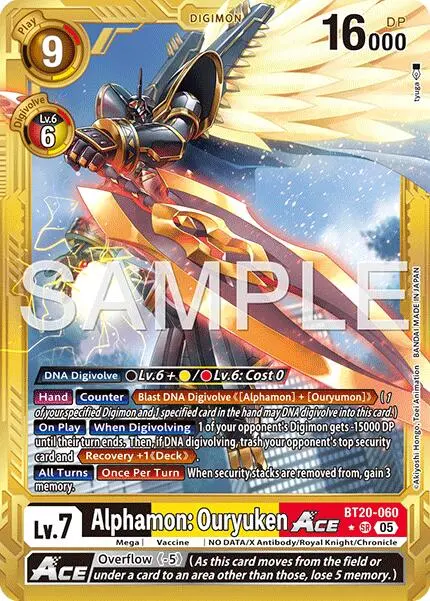 Alphamon: Ouryuken Ace [Bt20-060] (Gold Border) [Advanced Booster Digimon Generation] 1