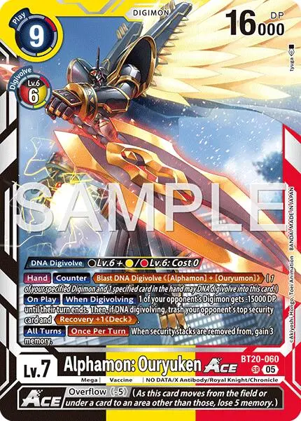 Alphamon: Ouryuken Ace [Bt20-060] (Reprint) [Advanced Booster Digimon Generation] 1