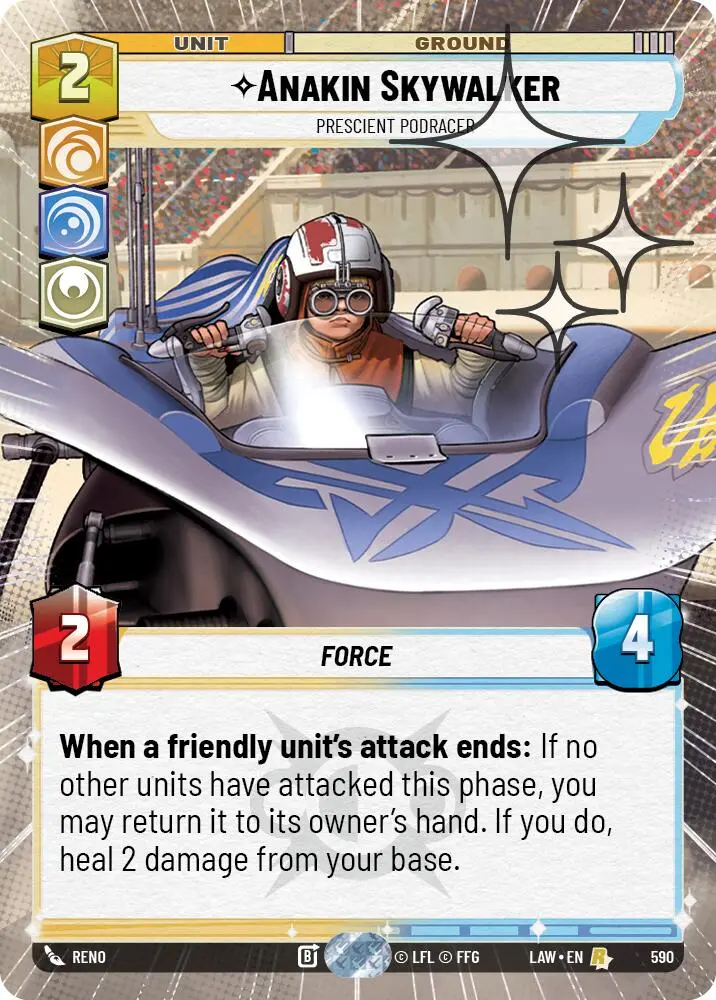 Anakin Skywalker - Prescient Podracer (590) (Hyperspace Foil) (590) [A Lawless Time] 1
