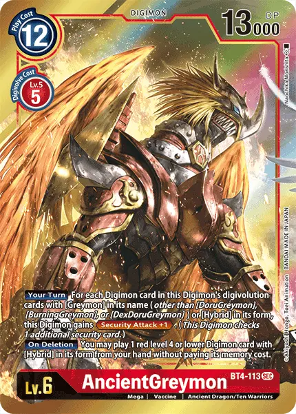 Ancientgreymon [Bt4-113] (Alternate Art) [Great Legend] 1
