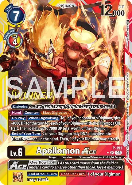 Apollomon Ace [P-191] (Store Tournament 2025 Vol.3 Winner Pack) [Promotional Cards] 1