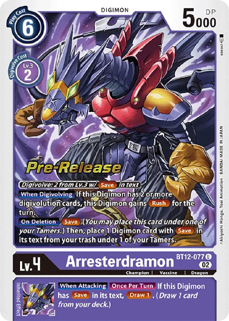 Arresterdramon [Bt12-077] [Across Time Pre-Release Cards] 1