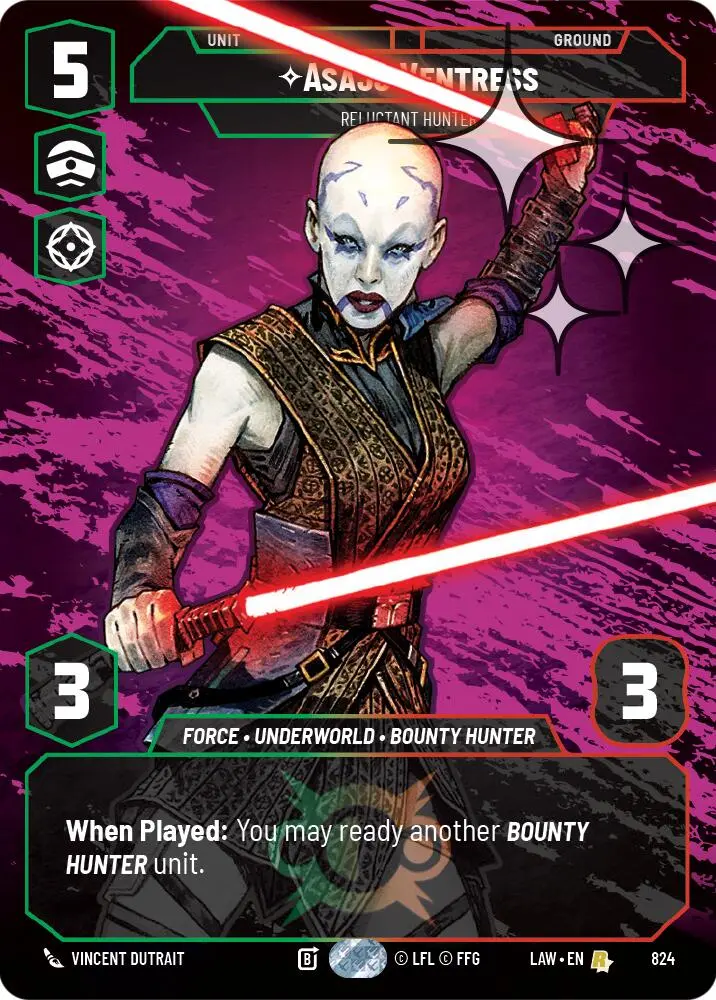 Asajj Ventress - Reluctant Hunter (Prestige Foil) (824) (824) [A Lawless Time] 1