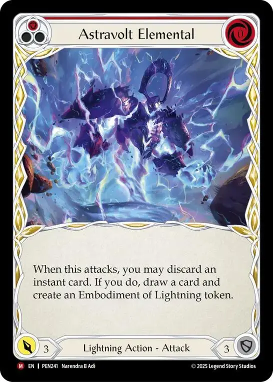 Astravolt Elemental (Red) [Pen241] (Compendium Of Rathe)  Rainbow Foil 1