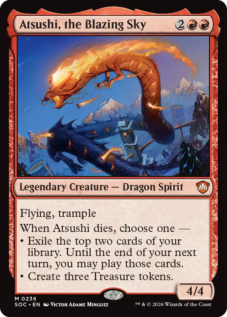 Atsushi, The Blazing Sky [Secrets Of Strixhaven Commander] 1