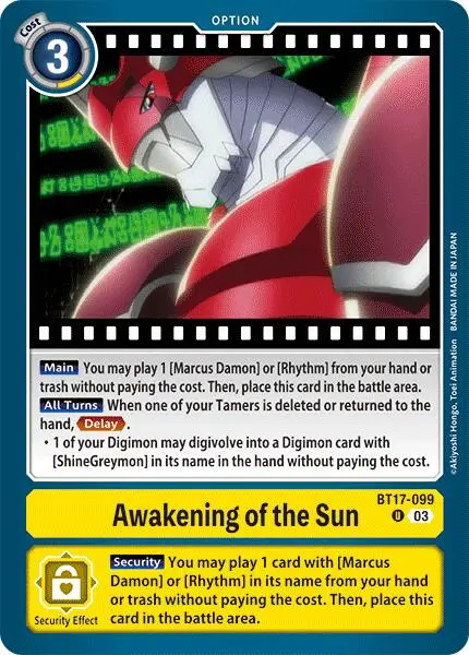Awakening Of The Sun [Bt17-099] [Secret Crisis] 1