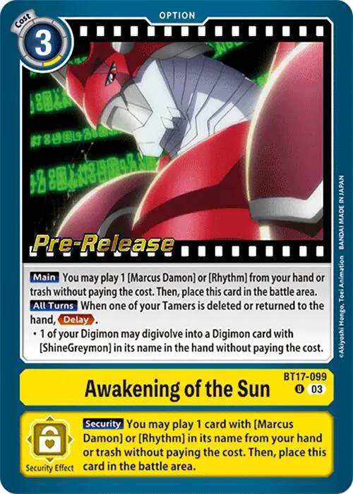 Awakening Of The Sun [Bt17-099] [Secret Crisis Pre-Release Cards] 1
