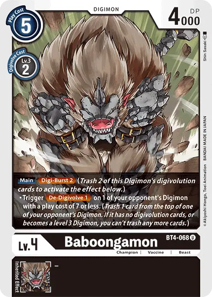 Baboongamon [Bt4-068] [Great Legend] 1