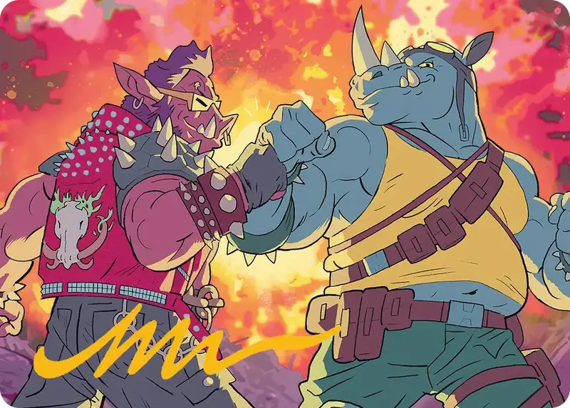 Bebop & Rocksteady Art Card (Gold-Stamped Signature) [Teenage Mutant Ninja Turtles Art Series] 1