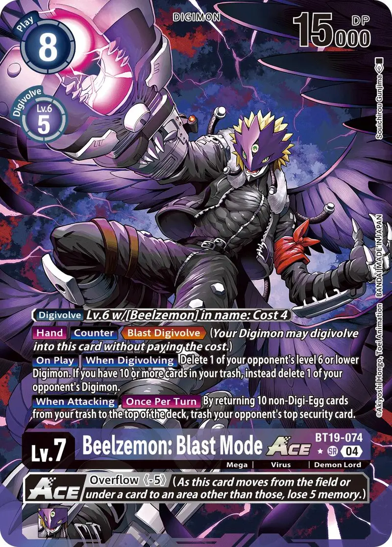 Beelzemon: Blast Mode Ace [Bt19-074] (Alternate Art) [Release Special Booster Ver.2.5] 1