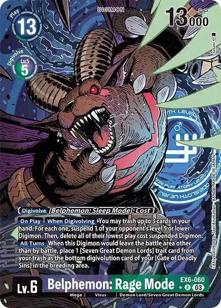 Belphemon: Rage Mode [Ex6-060] (Alternate Art) [Infernal Ascension] 1