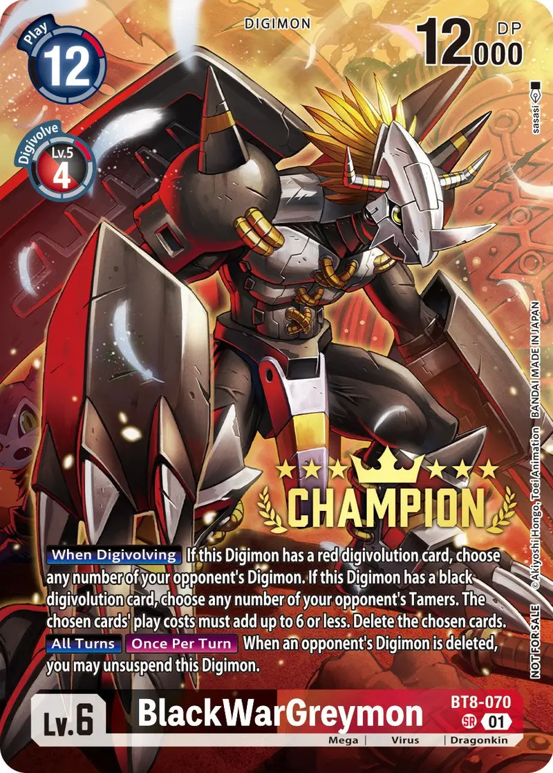 Blackwargreymon [Bt8-070] (Digimon 3-On-3 November 2023 Champion) [New Awakening] 1