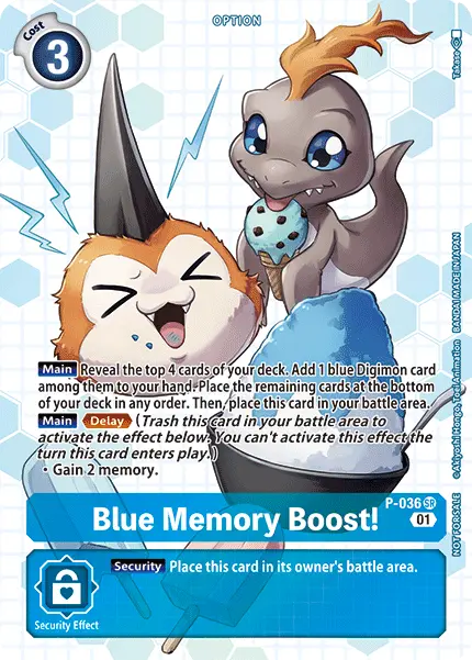 Blue Memory Boost! [P-036] (Box Promotion Pack - Next Adventure) [Promotional Cards] 1