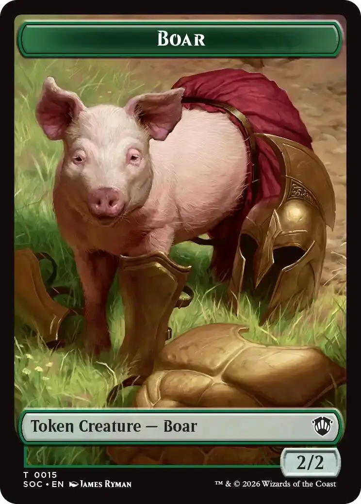 Boar // Fractal (0005) Double-Sided Token [Secrets Of Strixhaven Commander Tokens] 1