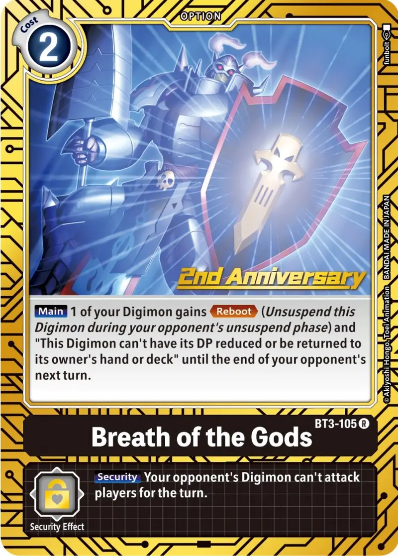 Breath Of The Gods [Bt3-105] (2Nd Anniversary Card Set) [Release Special Booster Promos] 1
