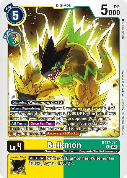 Bulkmon [Bt17-034] [Secret Crisis] 1