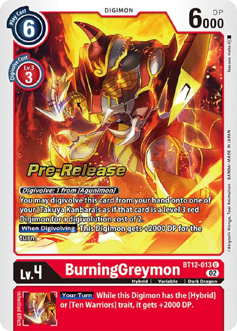 Burninggreymon [Bt12-013] [Across Time Pre-Release Cards] 1