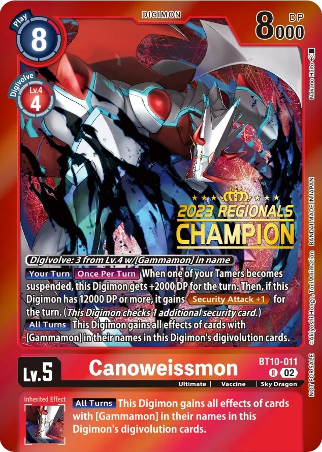 Canoweissmon [Bt10-011] (2023 Regionals Champion) [Xros Encounter Promos] 1