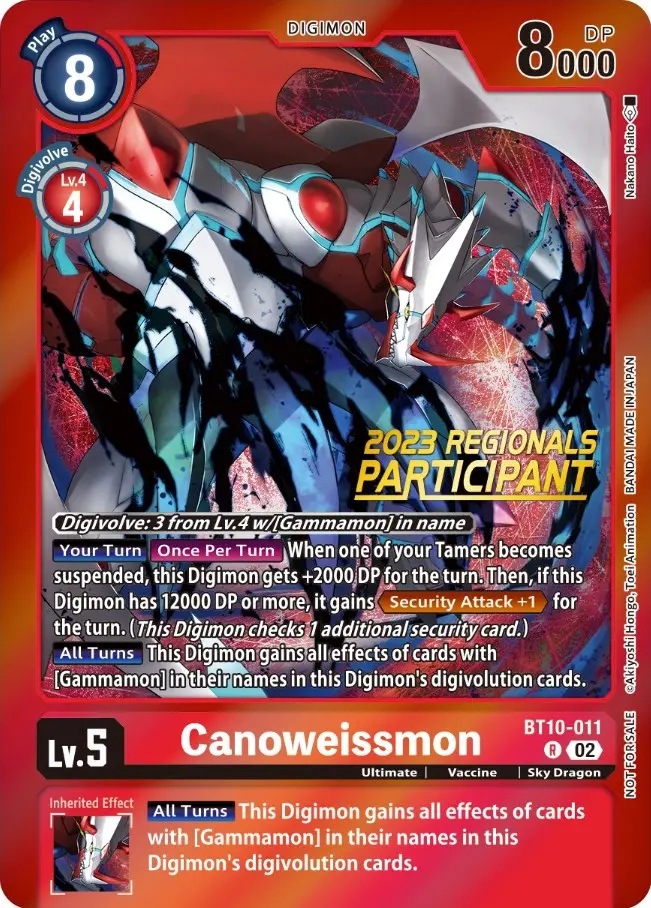 Canoweissmon [Bt10-011] (2023 Regionals Participant) [Xros Encounter Promos] 1