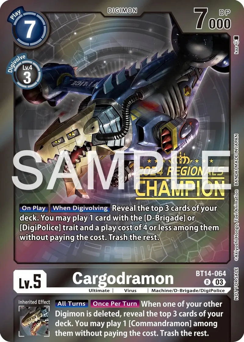 Cargodramon [Bt14-064] (2024 Regionals Champion) [Blast Ace Promos] 1