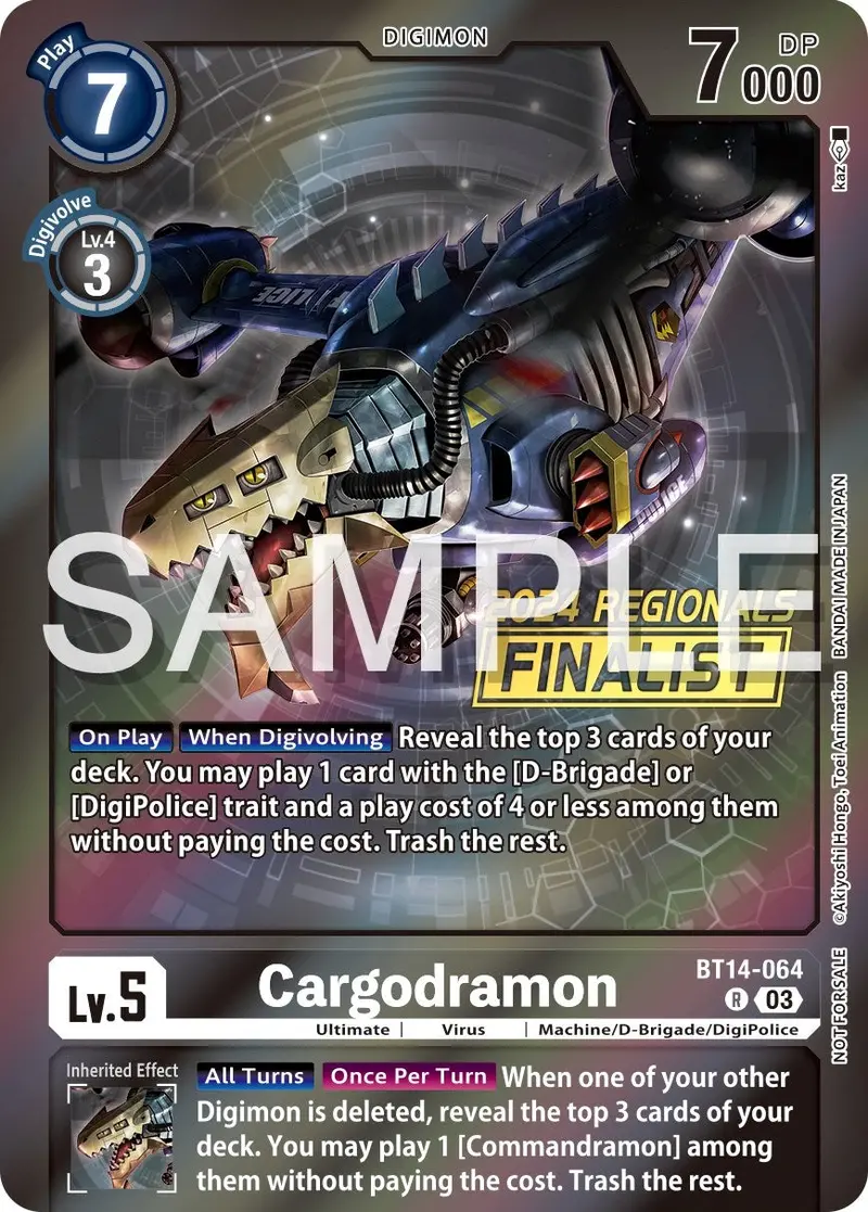 Cargodramon [Bt14-064] (2024 Regionals Finalist) [Blast Ace Promos] 1