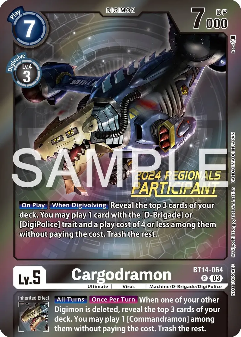 Cargodramon [Bt14-064] (2024 Regionals Participant) [Blast Ace Promos] 1