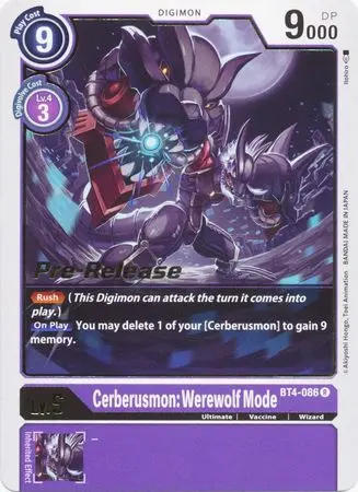 Cerberusmon: Werewolf Mode [Bt4-086] [Great Legend Pre-Release Promos] 1