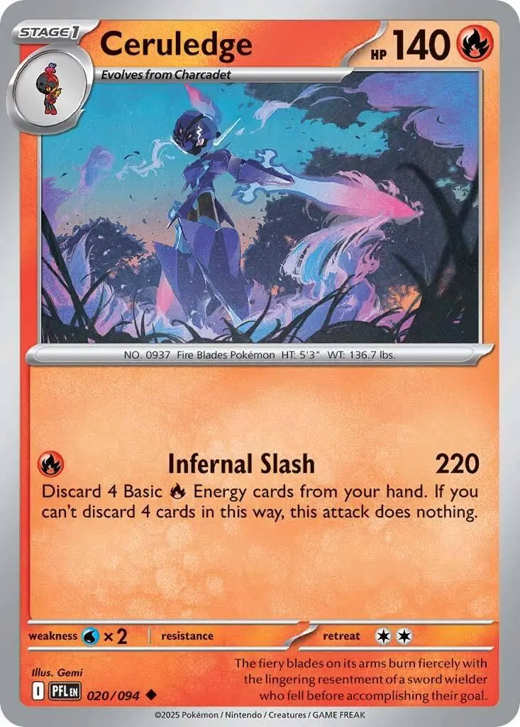 Ceruledge (020/094) [Mega Evolution: Phantasmal Flames] 1
