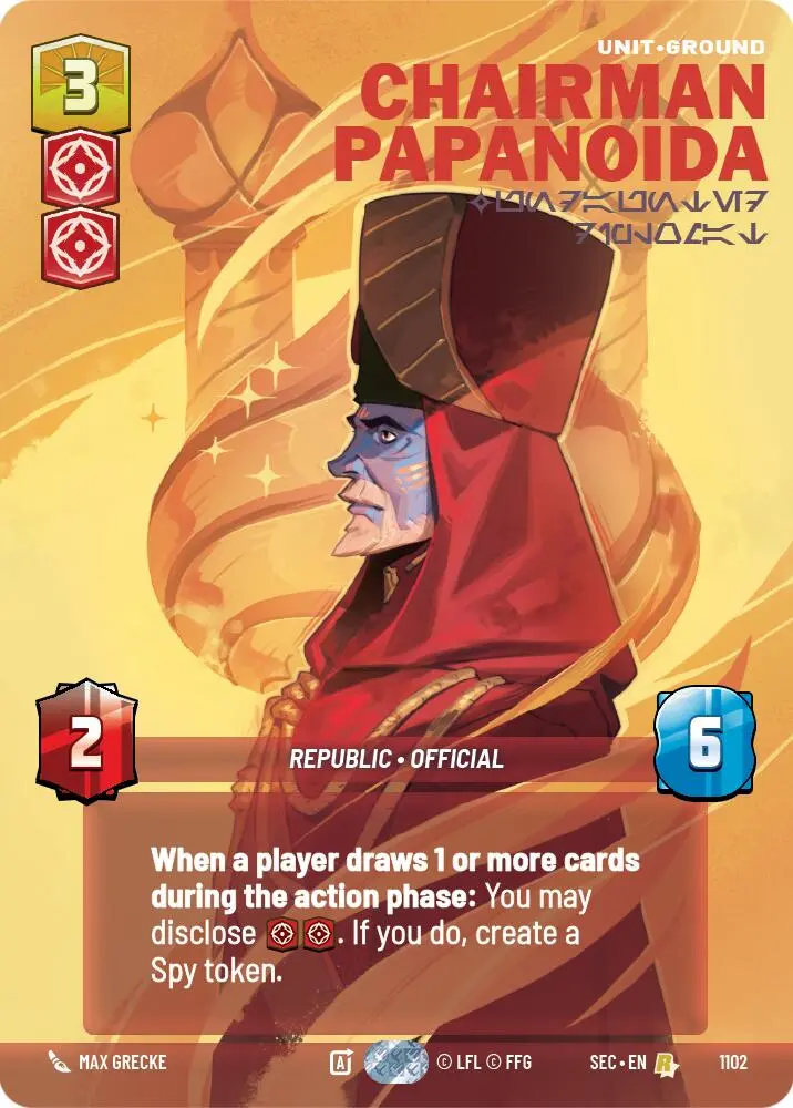 Chairman Papanoida - Undaunted Diplomat (Prestige Foil) (1102) (1102) [Secrets Of Power] 1